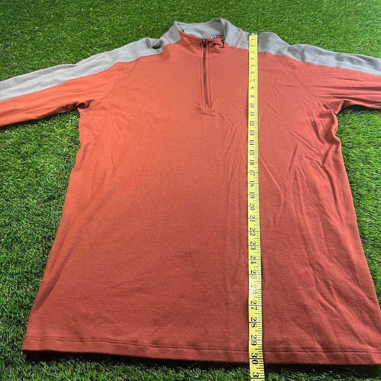 Ibex Merino Wool 1/4 Zip Pullover Sweater Rust Gray Colorblock Men's Xl Euc — image 5 of 6